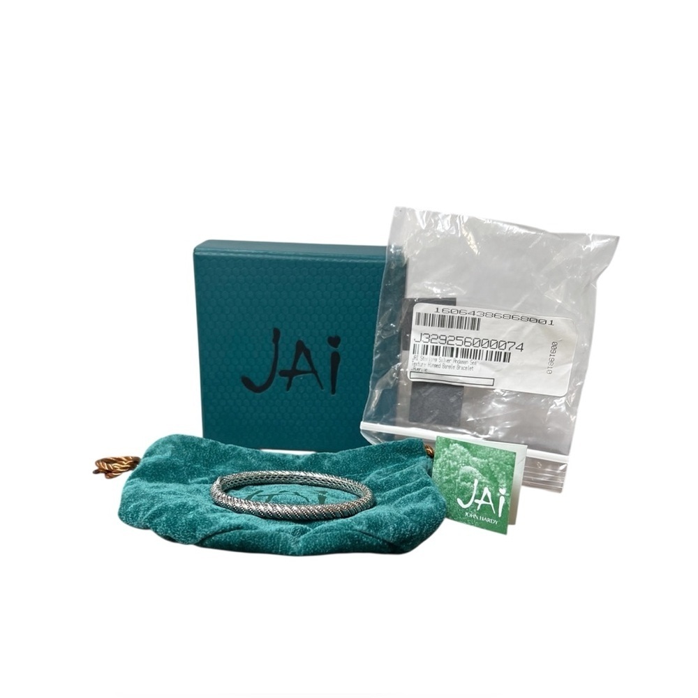 JAI by John Hardy‎ Andaman Sea Texture Hinged Bangle Bracelet 925 Silver NEW 26g